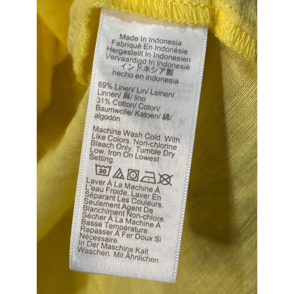 J.CREW Shirt Womens XXL Butter Yellow Linen Cotton Button Up Top - Picture 6 of 6